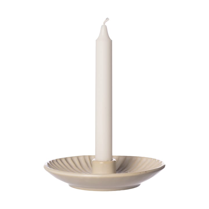 Candelabro con plato Ernst - Blanco natural - ERNST