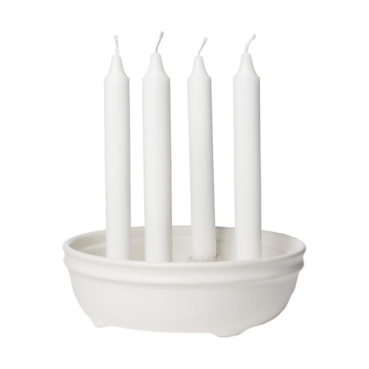 Candelabro Ernst 4 velas - Glaseado blanco natural - ERNST