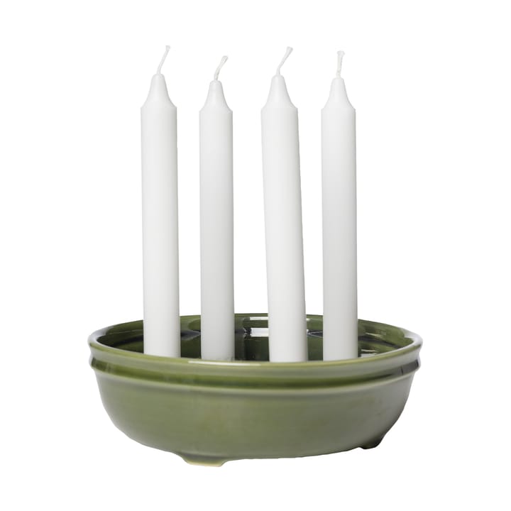 Candelabro Ernst 4 velas - Vidriado verde oscuro - ERNST