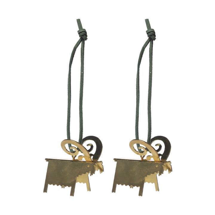 Colgante navideño Ernst cabra, 2-pack - Latón 5 cm - ERNST