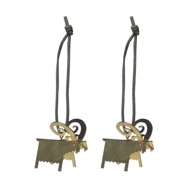 Colgante navideño Ernst cabra, 2-pack - Latón 7 cm - ERNST