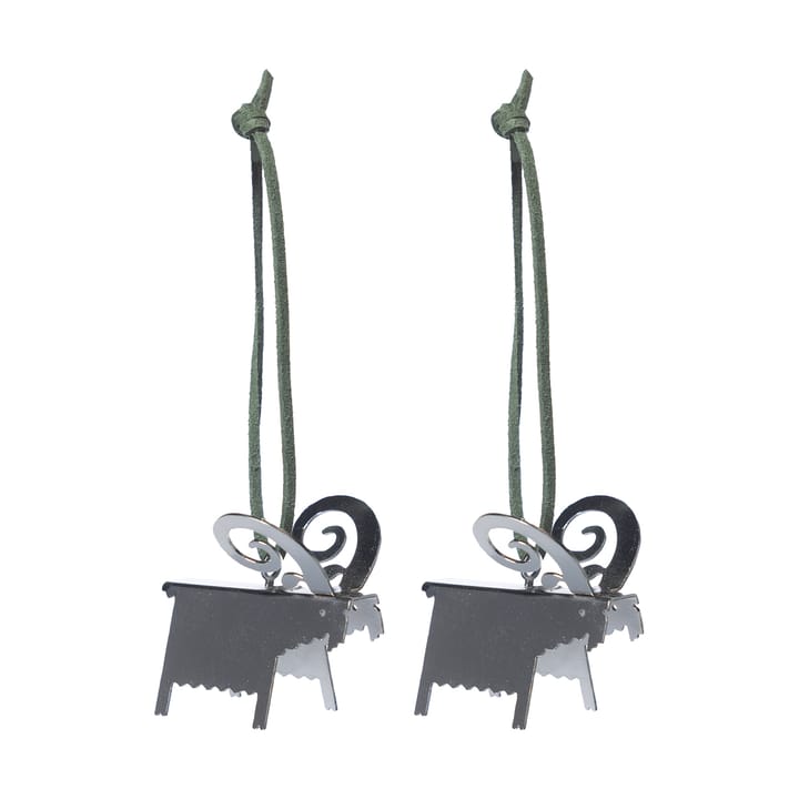 Colgante navideño Ernst cabra, 2-pack - Plata 5 cm - ERNST