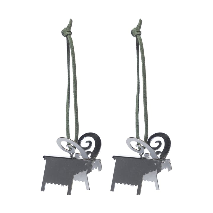 Colgante navideño Ernst cabra, 2-pack - Plata 7 cm - ERNST