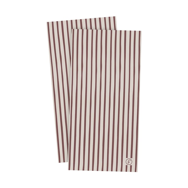 Servilletas Ernst a rayas 33x33 cm, 20-pack - Rojo-gris claro - ERNST