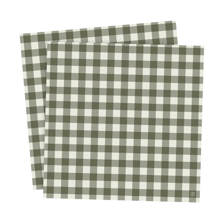 Servilletas Ernst cuadros 33x33 cm, 20-pack - Verde-gris claro - ERNST