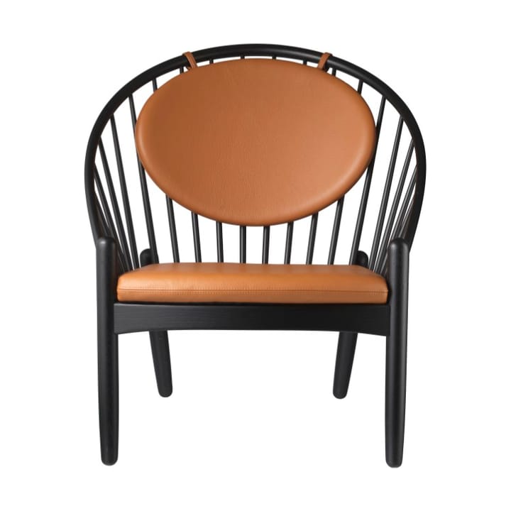 Silla J166 Jørna - Oak black painted-cognac leather - FDB Møbler