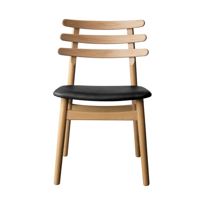 Silla J48 - Oak nature lacquered-black leather - FDB Møbler