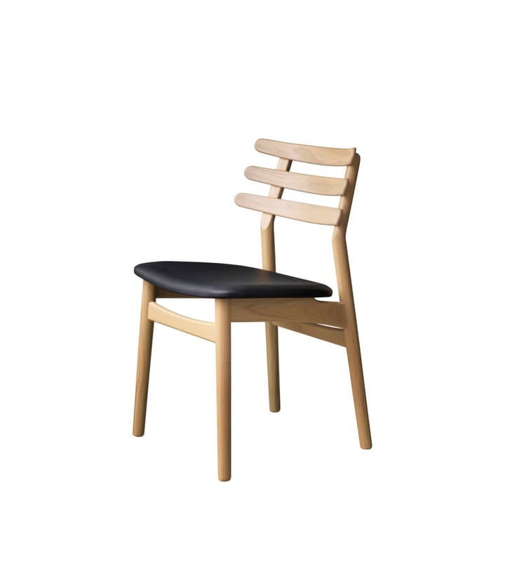 Silla J48 - Oak nature lacquered-black leather - FDB Møbler