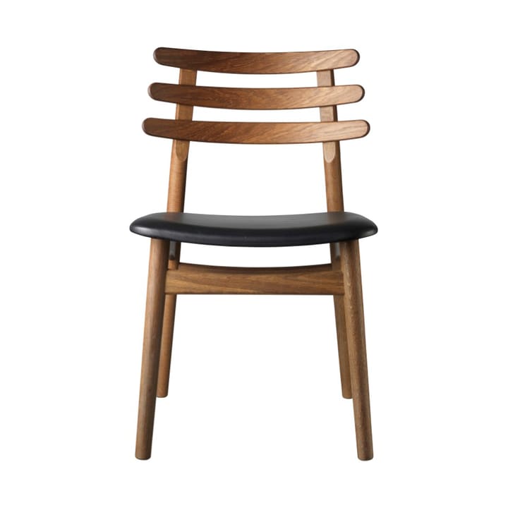 Silla J48 - Smoked oak nature lacquered-black leather - FDB Møbler