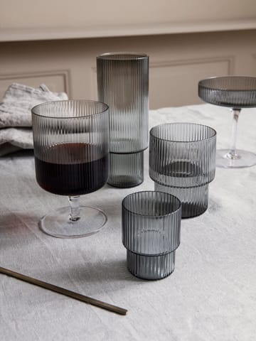 4 Vasos Ripple - smoked grey - ferm LIVING