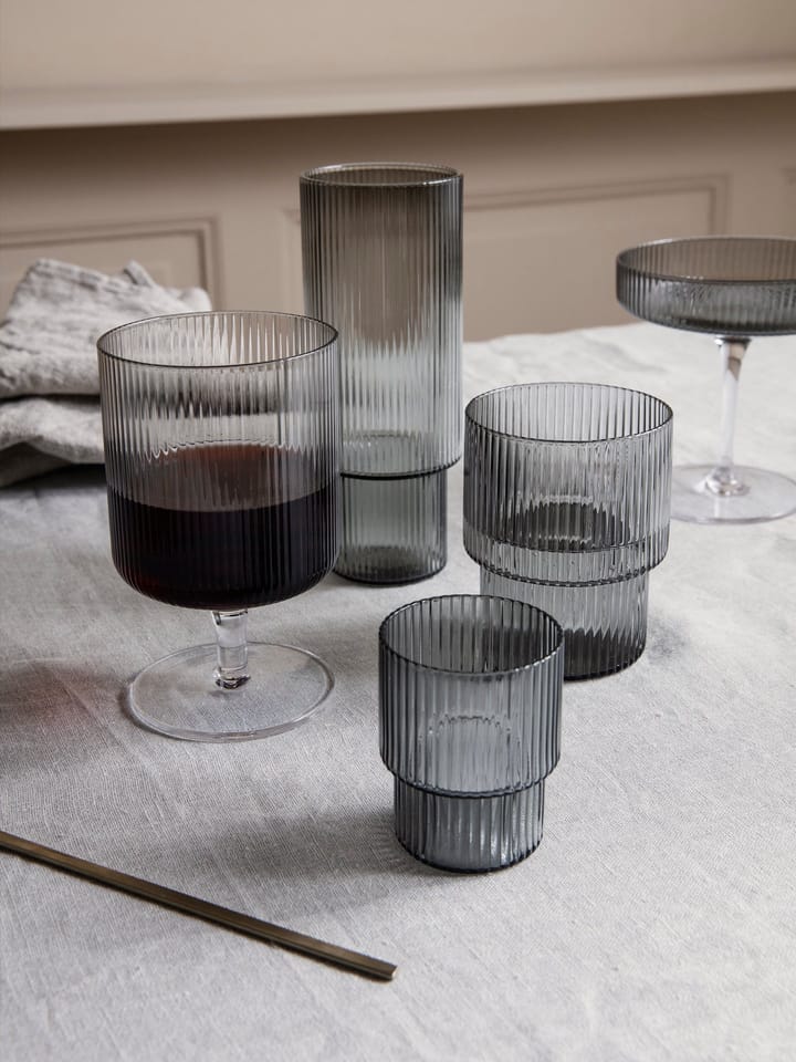 4 Vasos Ripple, smoked grey ferm LIVING