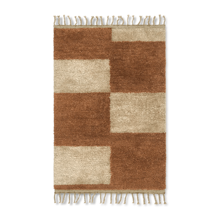 Alfombra anudada a mano Mara 80x120 cm - Dark Brick-off-white - Ferm LIVING