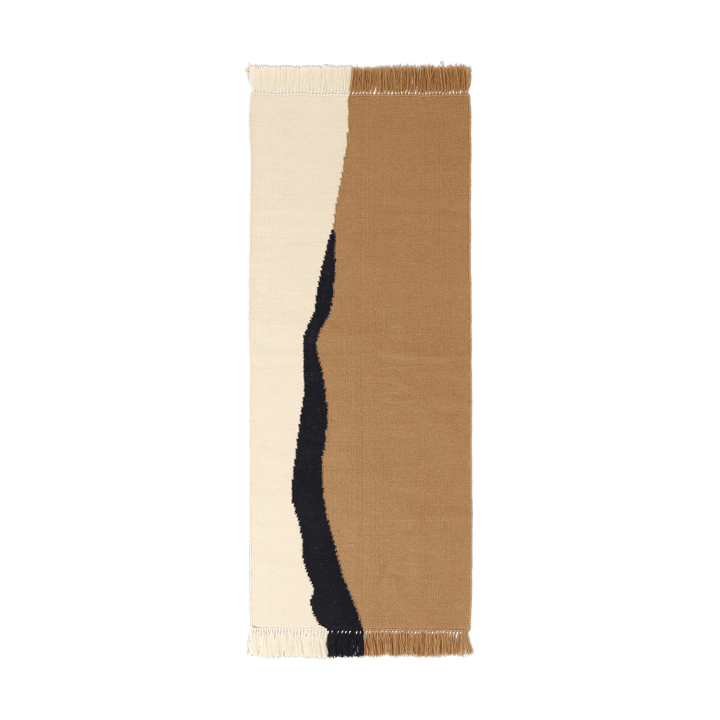 Alfombra de recibidor Soil Kelim - Dark sand-off white, 70x180 cm - Ferm LIVING