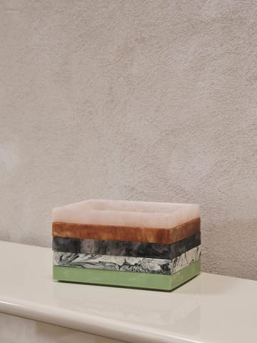 Bandeja decorativa Mist 15x20 cm - Emerald-off white - ferm LIVING