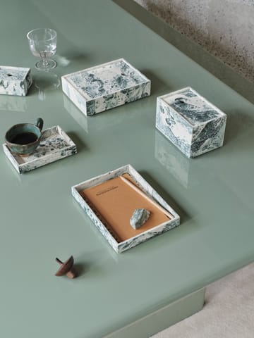 Caja de almacenamiento Mist 10x15 cm - Emerald-off white - ferm LIVING