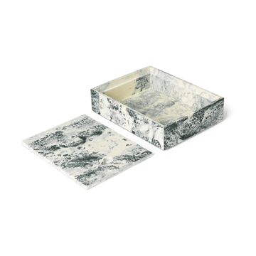 Caja de almacenamiento Mist 15x20 cm - Emerald-off white - ferm LIVING