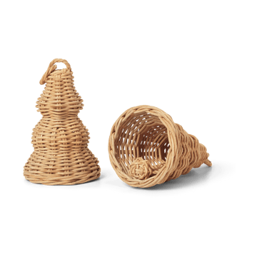 Colgante de navidad Braided Bell Baubles 2 unidades - Natural - ferm LIVING