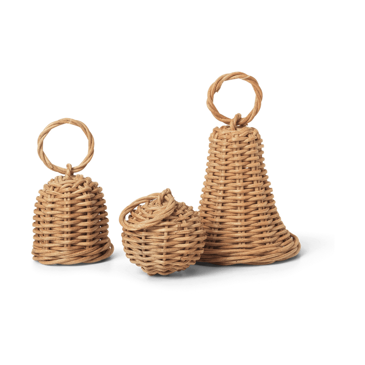 Colgante de navidad Braided Bell Baubles 3 unidades - Natural - ferm LIVING