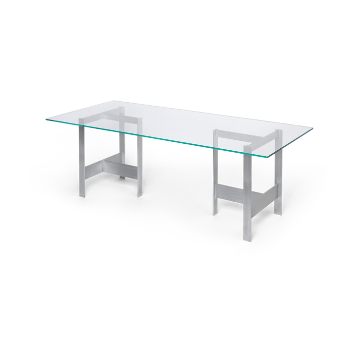 Mesa de comedor Lager 90x200 cm - Glass-aluminium - ferm LIVING