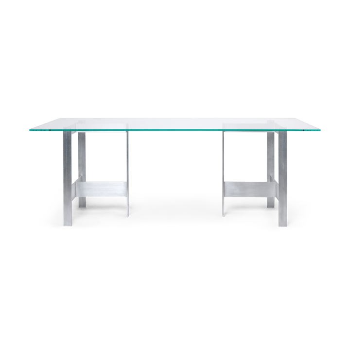 Mesa de comedor Lager 90x200 cm - Glass-aluminium - ferm LIVING