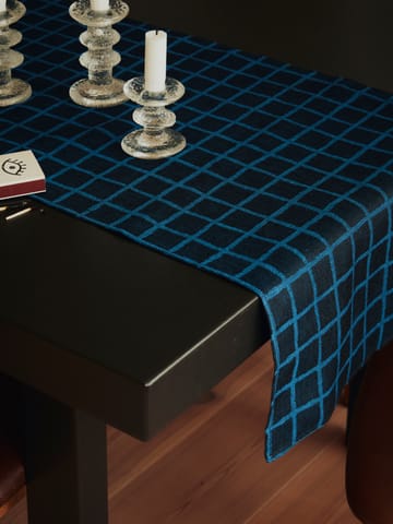 Camino de mesa Rutig jacquard 45x150 cm - Blue-black - Fine Little Day