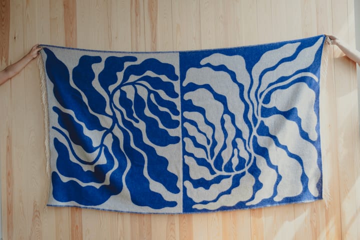 Plaid Leaves 130x220 cm, Blue-white Fine Little Day