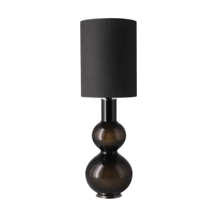 Lámpara de mesa Augusta base de lámpara negra, Lino Negro L Flavia Lamps