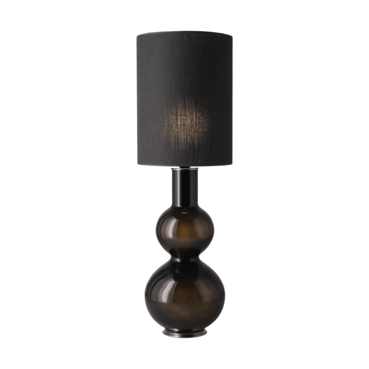 Lámpara de mesa Augusta base de lámpara negra, Lino Negro L Flavia Lamps