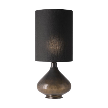 Lámpara de mesa Flavia base de lámpara gris - Lino Negro L - Flavia Lamps