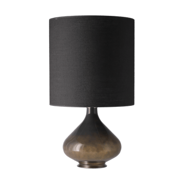 Lámpara de mesa Flavia base de lámpara gris - Lino Negro M - Flavia Lamps