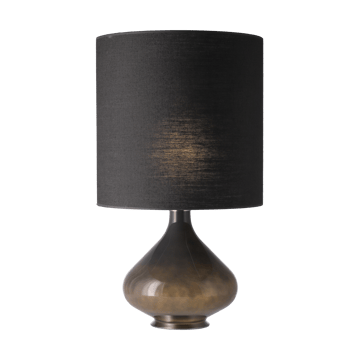 Lámpara de mesa Flavia base de lámpara gris - Lino Negro M - Flavia Lamps