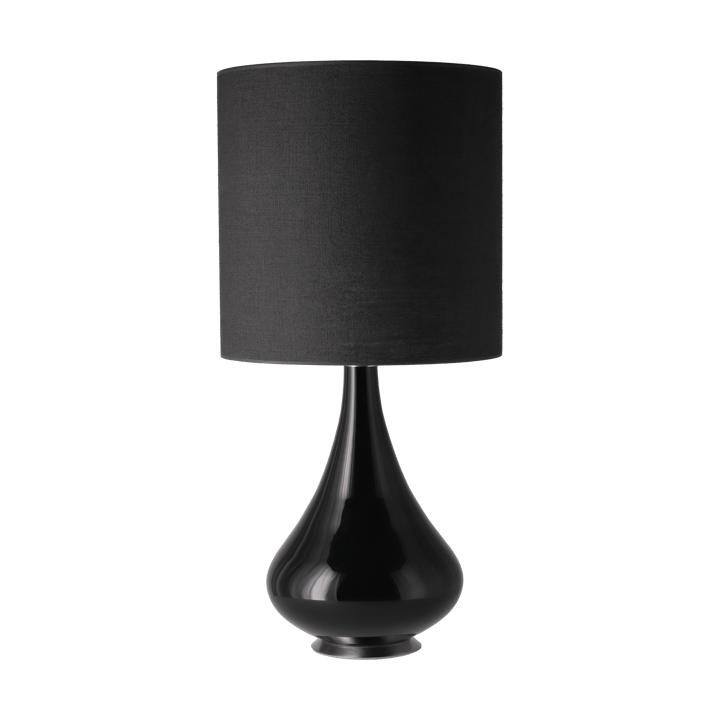 Lámpara de mesa Renata base de lámpara negra, Lino Negro M Flavia Lamps