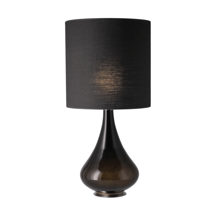 Lámpara de mesa Renata base de lámpara negra, Lino Negro M Flavia Lamps