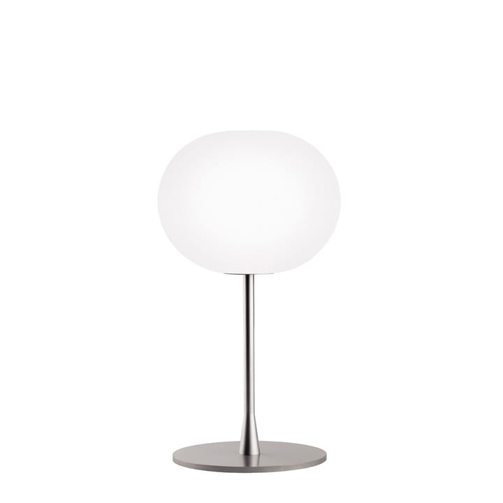 Lámpara de mesa Glo-ball T1 - Cristal opal blanco, soporte plateado mate - Flos