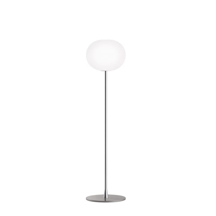 Lámpara de pie Glo-ball F1 - Cristal opal blanco, soporte plateado mate - Flos