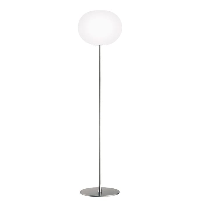 Lámpara de pie Glo-ball F3 - Cristal opal blanco, soporte plateado mate - Flos