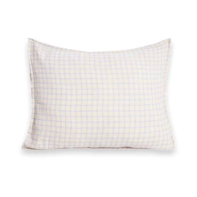 Funda de almohada Gingham Sky Blue Muslin, 50x60 cm Garbo&Friends