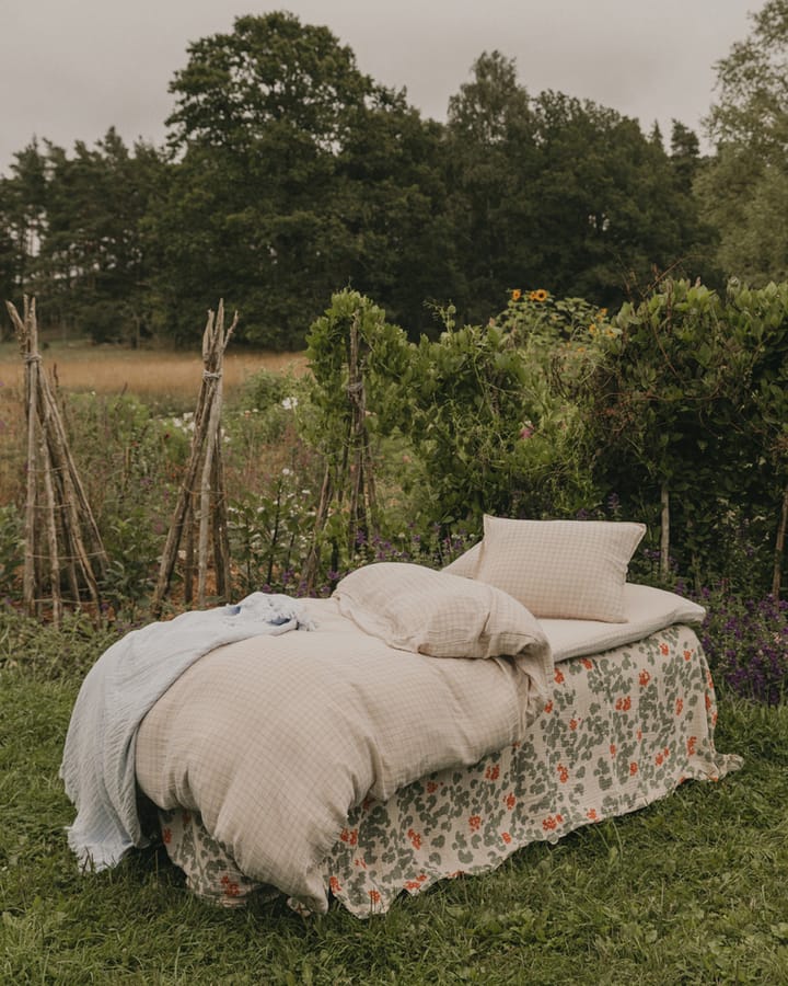 Juego de cama Gingham Sky Blue Muslin, 150x210 cm/50x60 cm Garbo&Friends