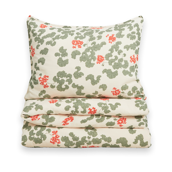 Juego de cama Pelargonium Muslin - 150x210 cm/50x60 cm - Garbo&Friends