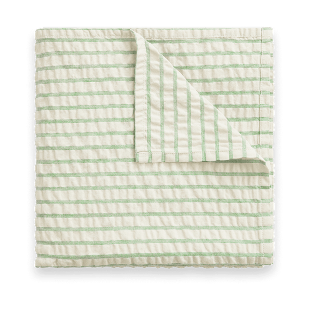 Manta de muselina Stripe Emerald Seersucker - 110x110 cm - Garbo&Friends