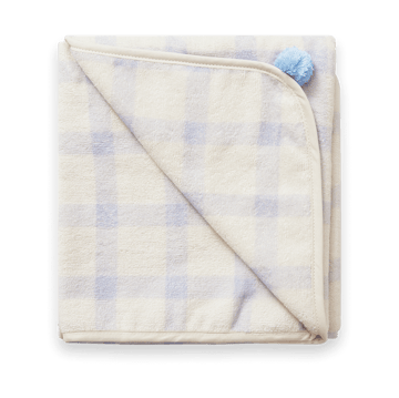 Toalla con capucha Gingham Sorrel Blue Terry - 80x80 cm - Garbo&Friends