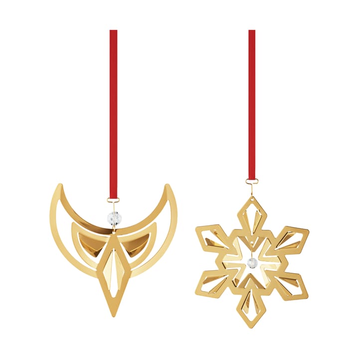 Adorno colgante de Navidad 2024, 2-pack - Chapado en paladio - Georg Jensen