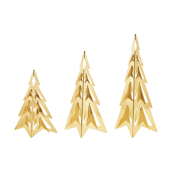 Árboles decorativos 2024, 3-pack - Chapado en oro - Georg Jensen