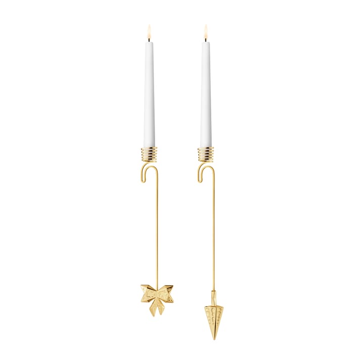 Candelabro colgante 2022 Bow & Cone 2-piezas, chapado en oro Georg Jensen