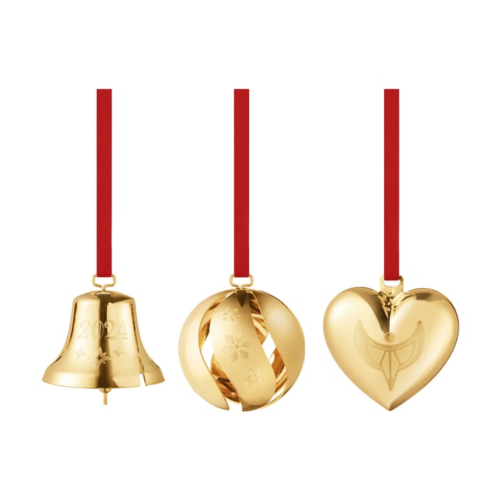 Set de adornos 3 piezas 2024 - Chapado en oro - Georg Jensen