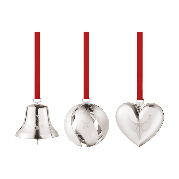 Set de adornos 3 piezas 2024 - Chapado en paladio - Georg Jensen