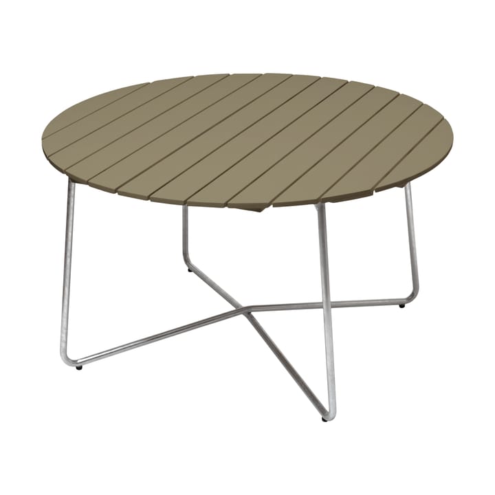 Mesa de comedor 9A - Light green oak-hot galvanized base, Ø120 cm - Grythyttan Stålmöbler