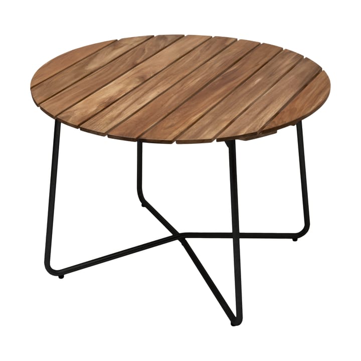 Mesa de comedor 9A - Untreated teak-black base, Ø100 cm - Grythyttan Stålmöbler