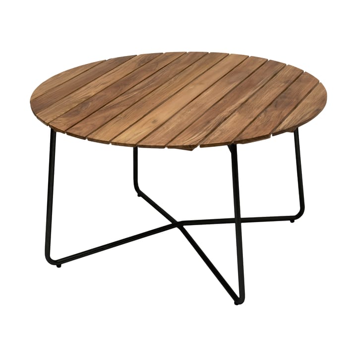 Mesa de comedor 9A - Untreated teak-black base, Ø120 cm - Grythyttan Stålmöbler