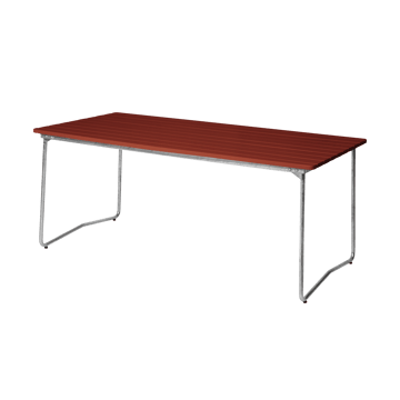 Mesa de comedor B31 170  - Dark red lacquered oak-galvanized base - Grythyttan Stålmöbler